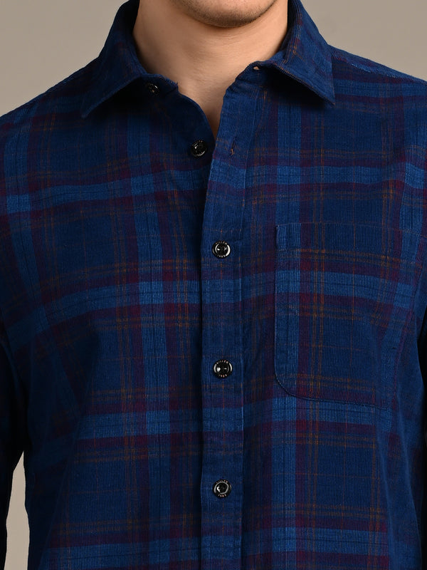Killer Men Blue Checks Slim Fit Shirts