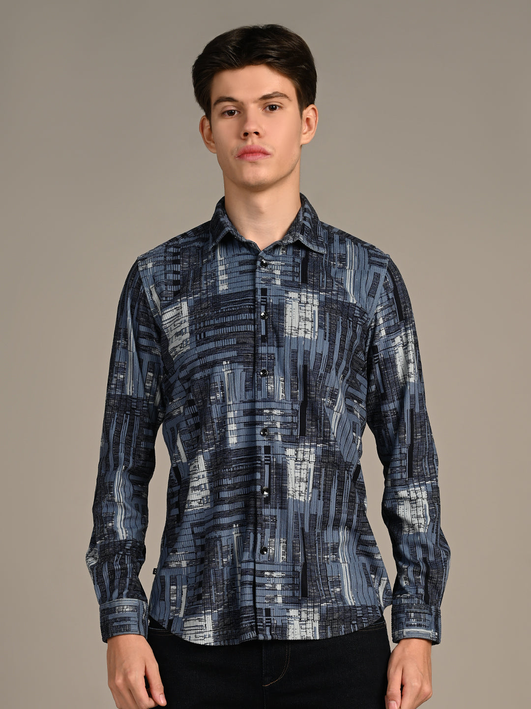 Killer Men Blue Printed Straight Fit Shirts