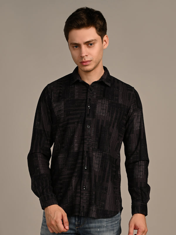 Killer Men Grey Printed Straight Fit Shirts