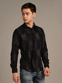 Killer Men Grey Printed Straight Fit Shirts