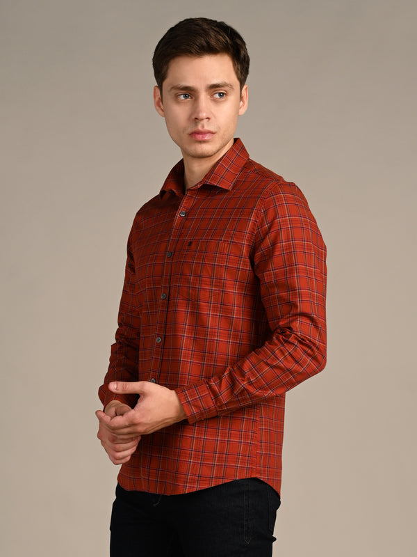 Killer Men Brick Checks Slim Fit Shirts