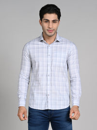Killer Men White Checks Slim Fit Shirts