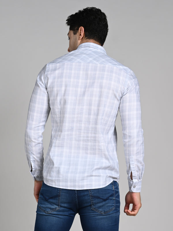 Killer Men White Checks Slim Fit Shirts