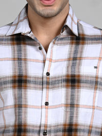 Killer Men Khaki Checks Slim Fit Shirts