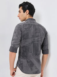 Killer Men Grey Solid Slim Fit Shirts