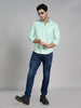 Killer Men Light Green Solid Slim Fit Shirts