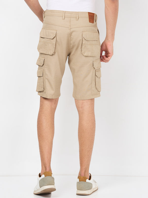 Killer Men Khaki Solid Shorts