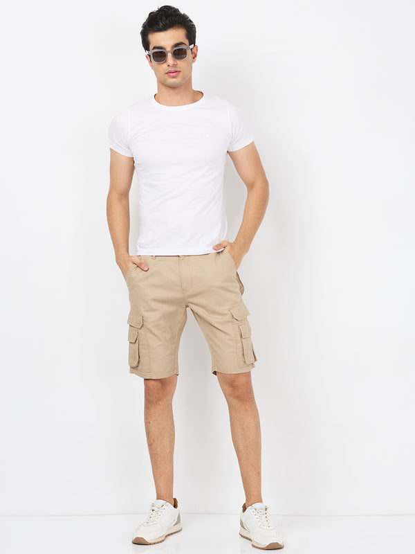 Killer Men Khaki Solid Shorts