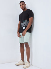 Killer Men Light Green Solid Shorts