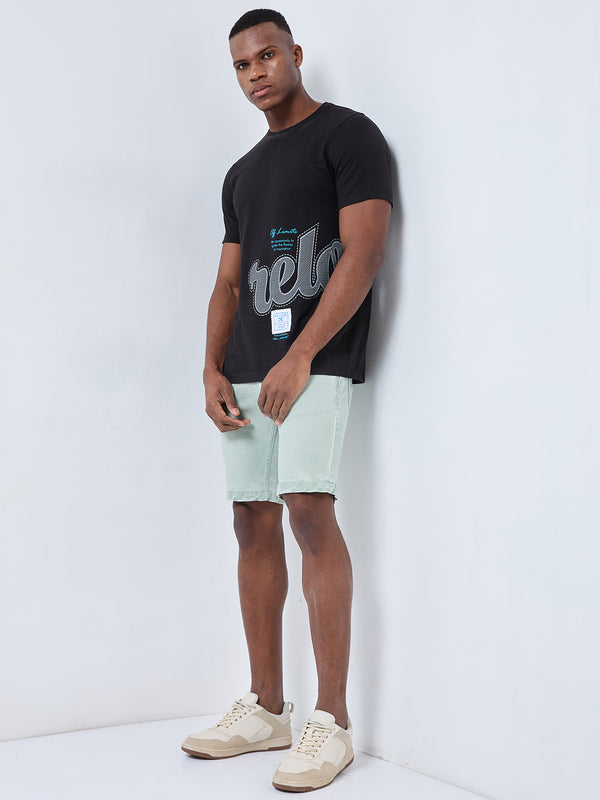 Killer Men Light Green Solid Shorts