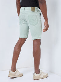 Killer Men Light Green Solid Shorts
