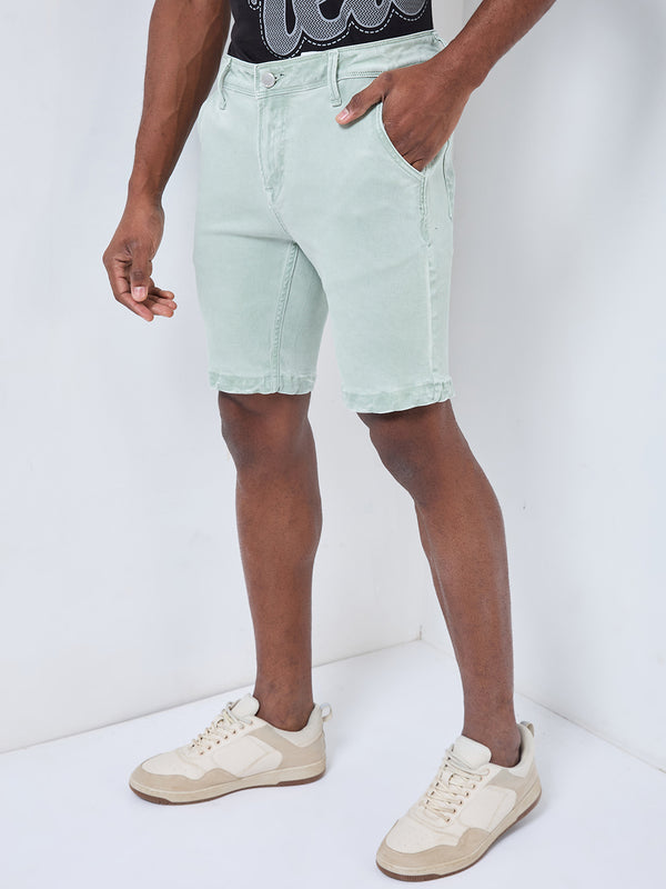 Killer Men Light Green Solid Shorts