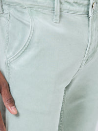 Killer Men Light Green Solid Shorts