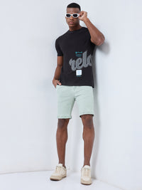 Killer Men Light Green Solid Shorts