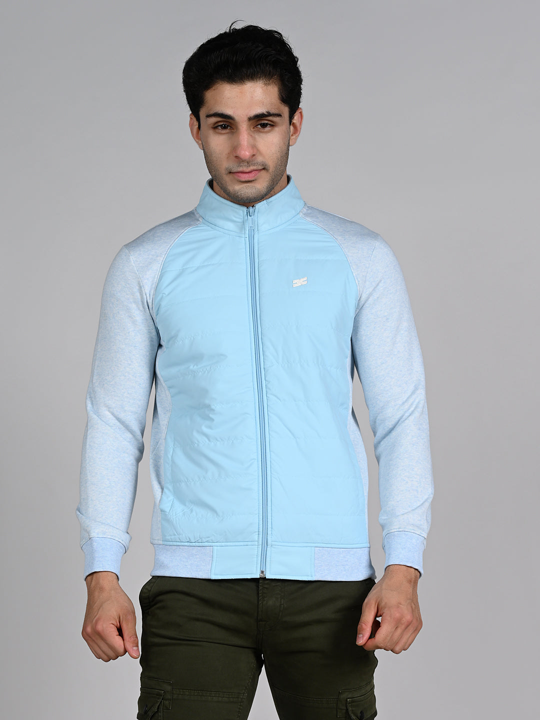 Killer Men High Neck Light Blue Sweat Shirts