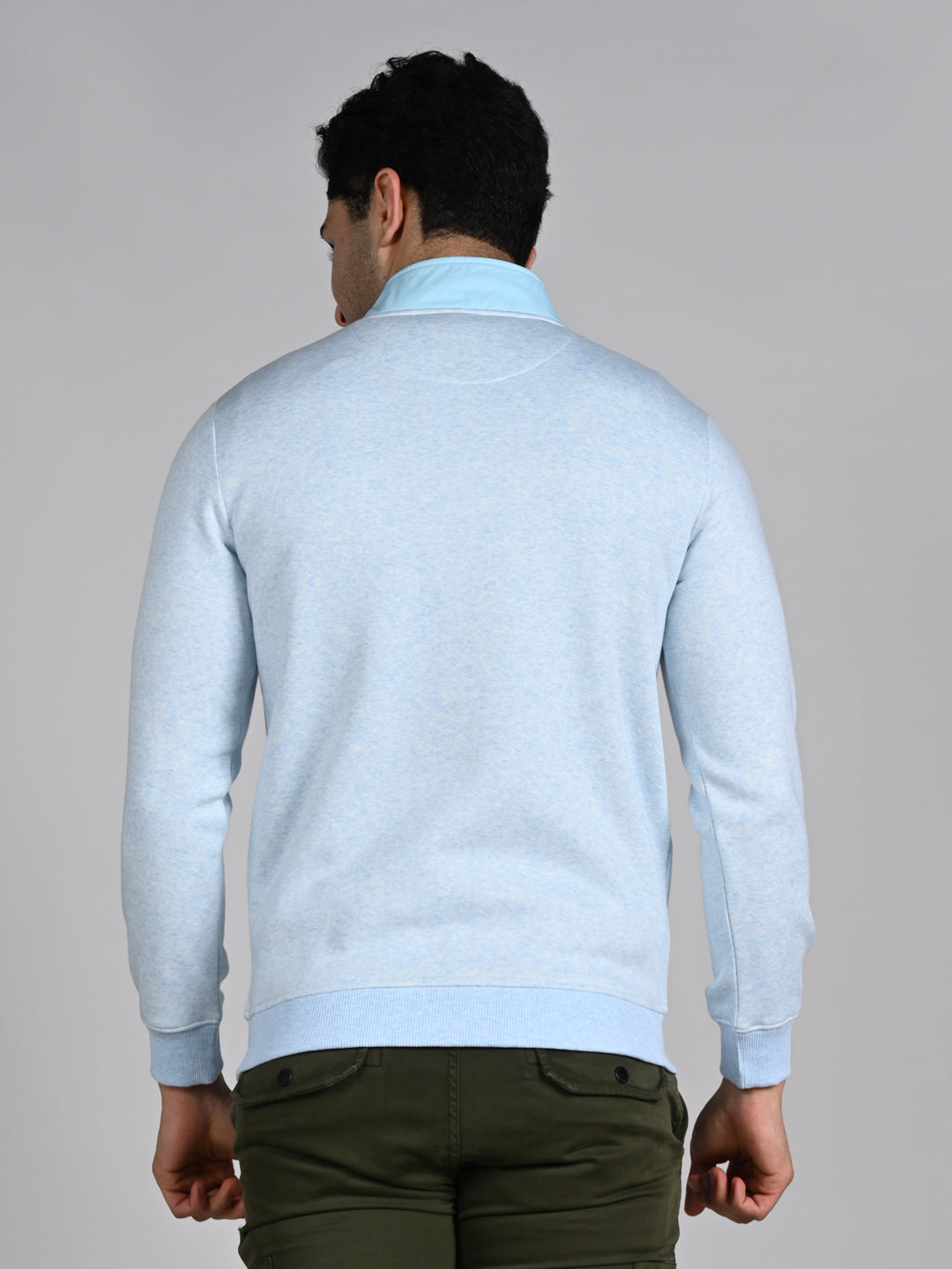 Killer Men High Neck Light Blue Sweat Shirts