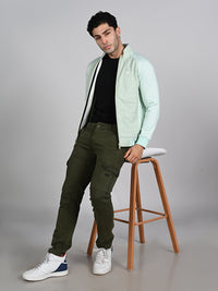 Killer Men High Neck Light Green Sweat Shirts