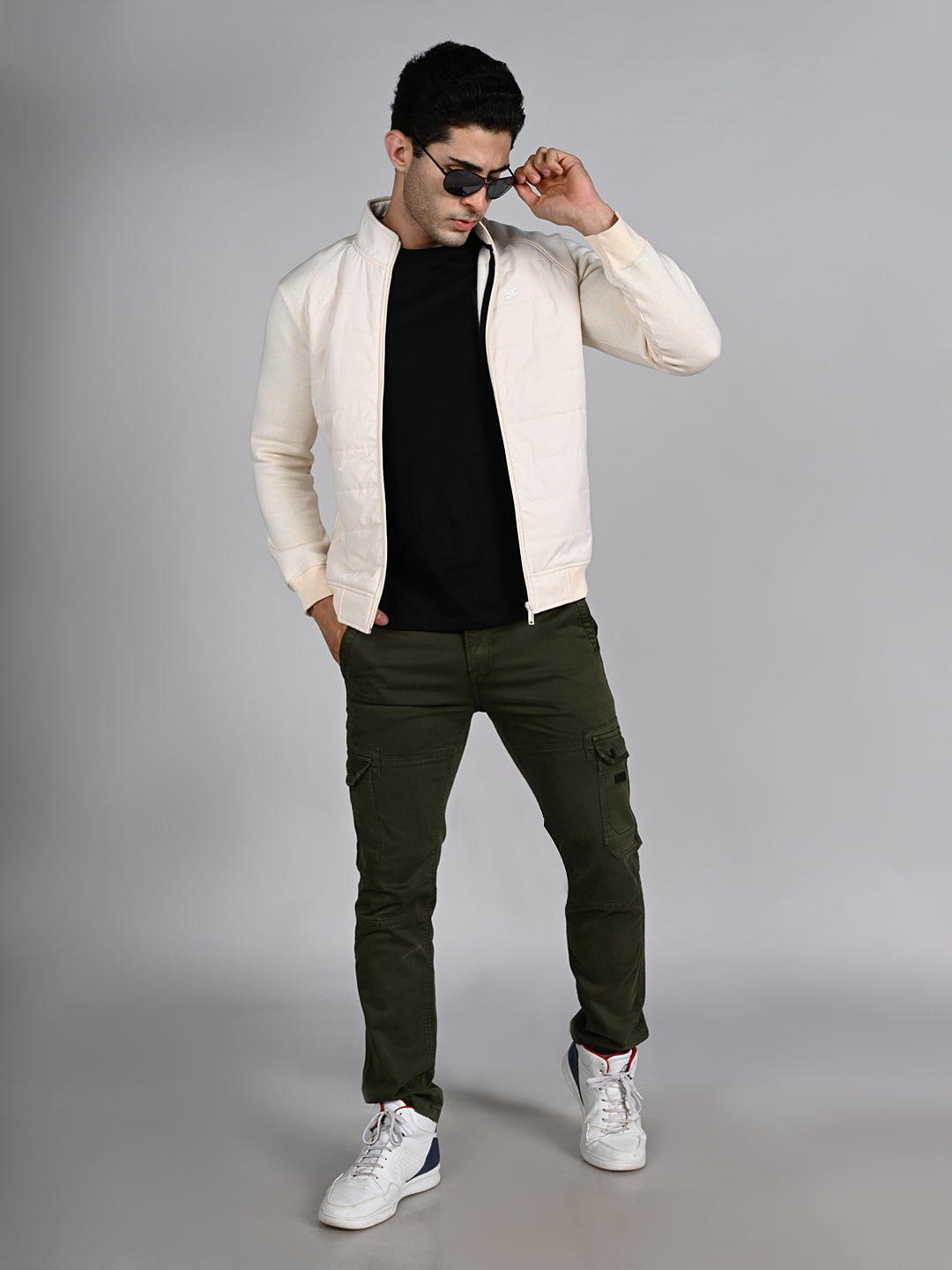 Killer Men High Neck Beige Sweat Shirts