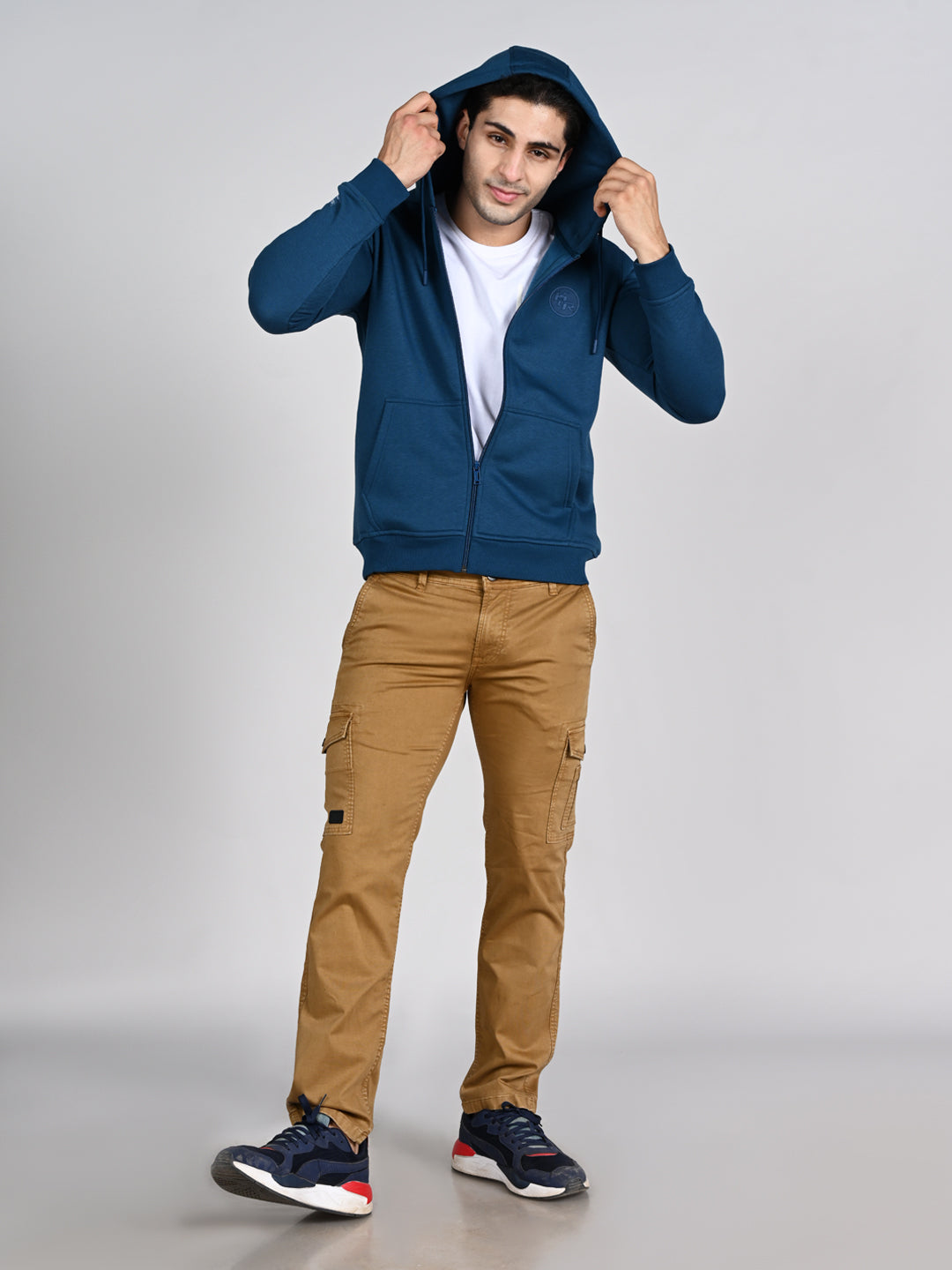 Killer Men Teal Blue Hooded Sweat Shirts