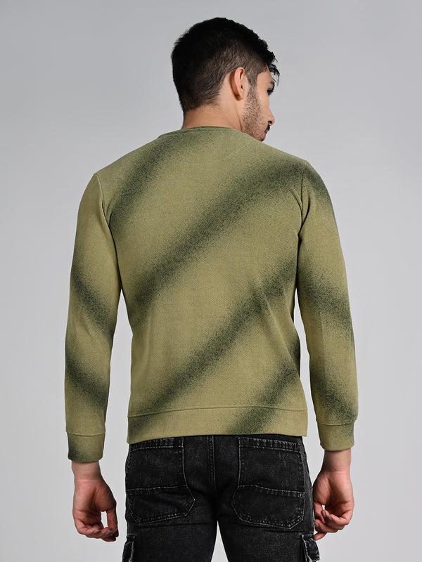 Killer Men Olive Printed Sweat Shirts