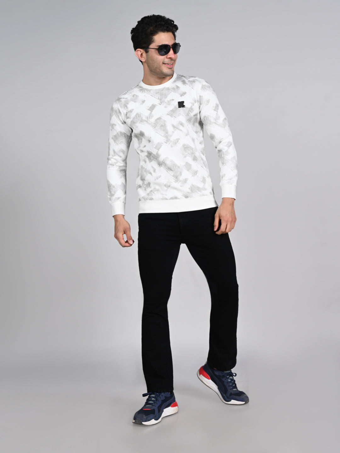 Killer Men White Printed Sweat Shirts
