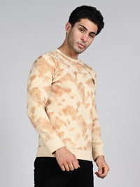 Killer Men Beige Printed Sweat Shirts