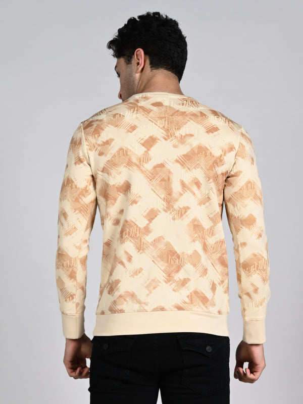 Killer Men Beige Printed Sweat Shirts