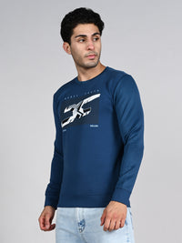 Killer Men Blue Printed Sweat Shirts