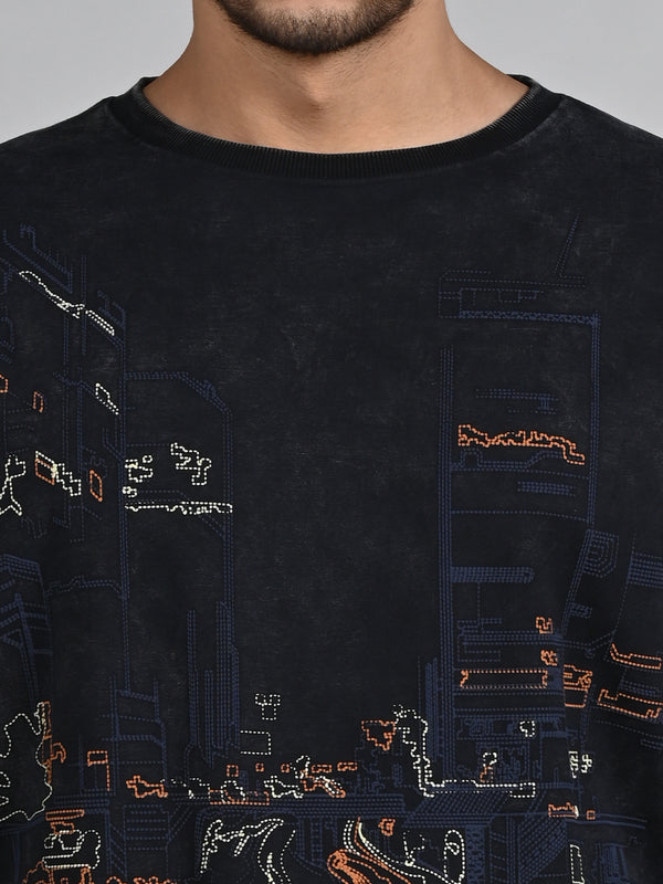 Killer Men Balck Printed Sweat Shirts