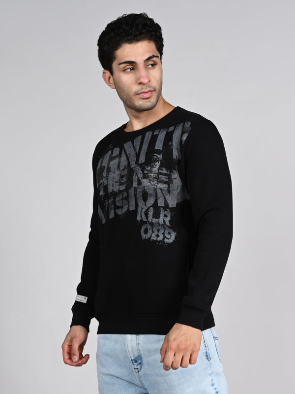 Killer Men Balck Printed Sweat Shirts