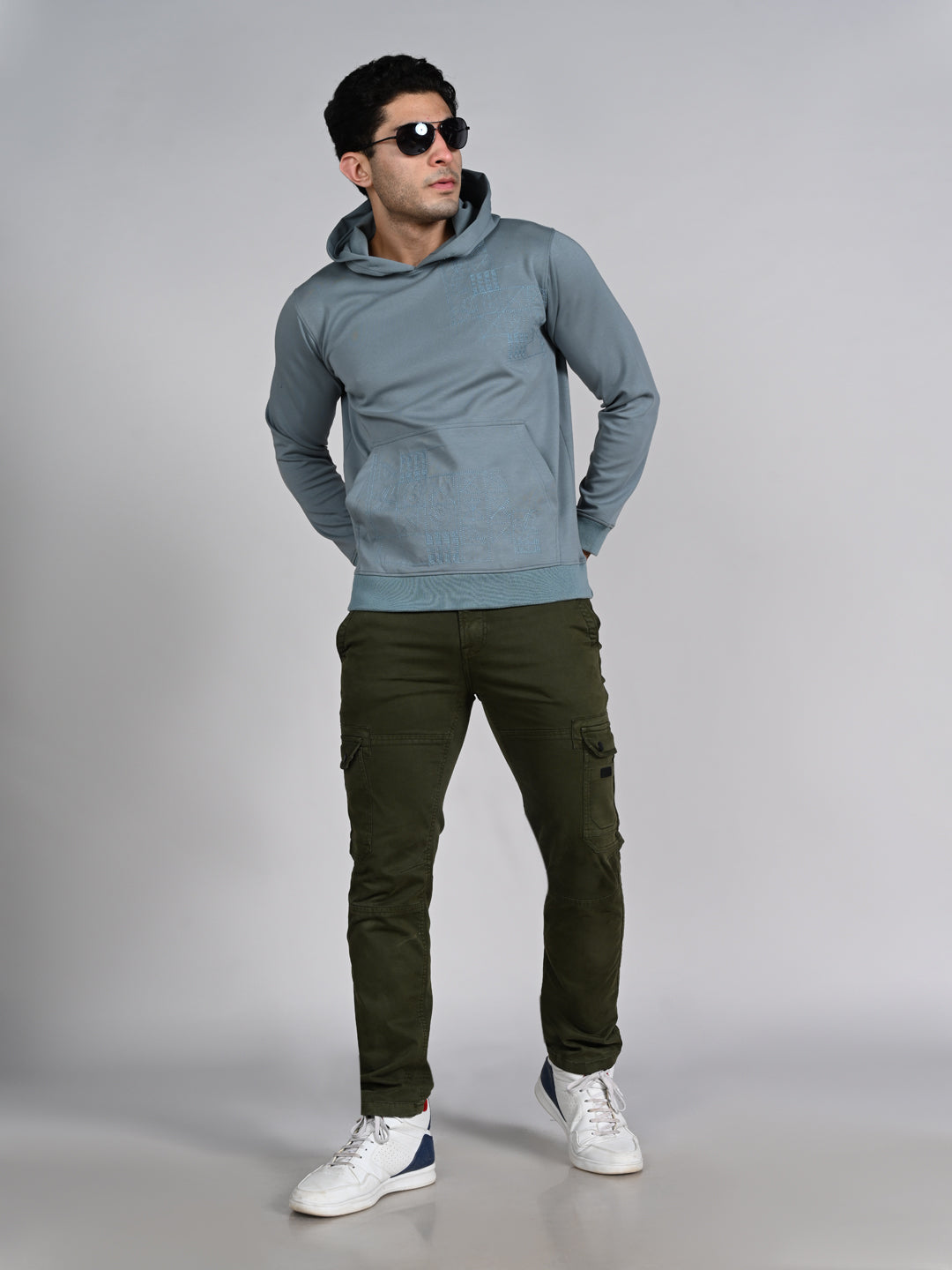 Killer Men Blue Hooded Sweat Shirts