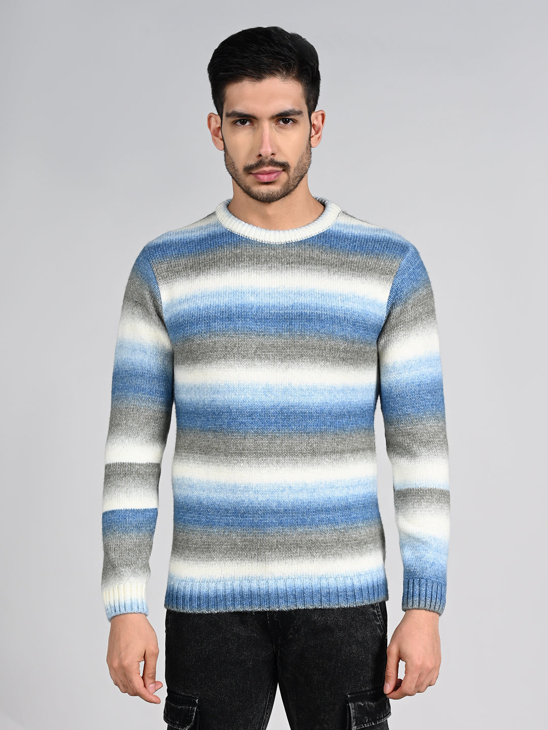 Killer Men Round Neck Khaki Sweaters
