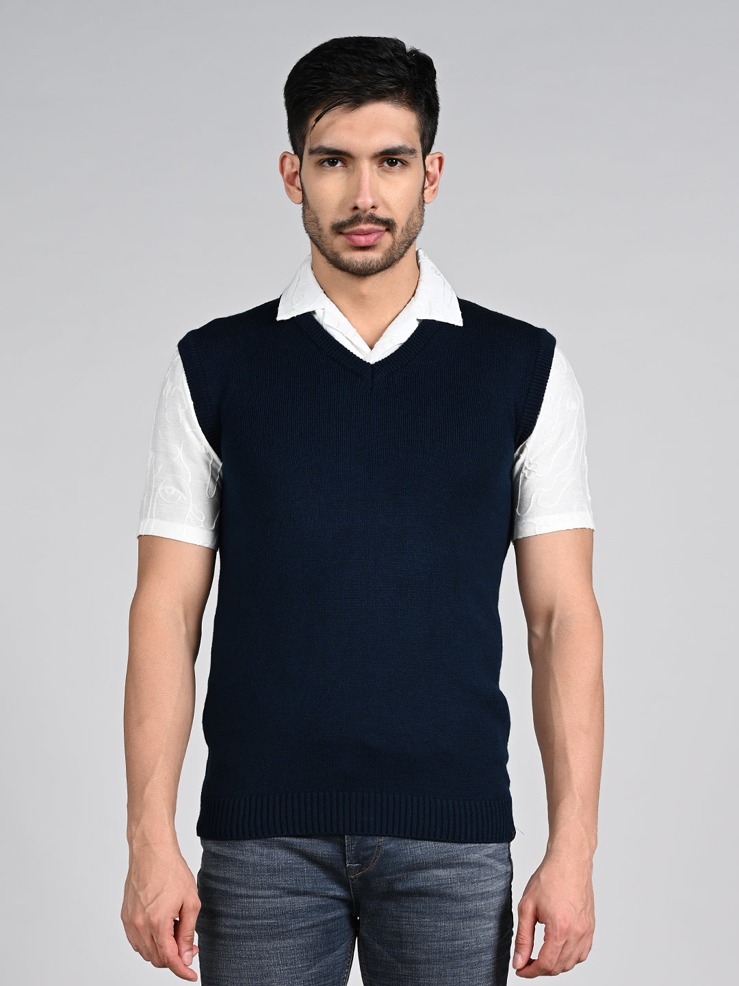 Killer Men V Neck Sleeveless Navy Sweaters