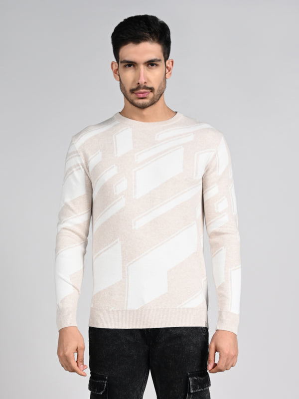 Killer Men Round Neck Khaki Sweaters