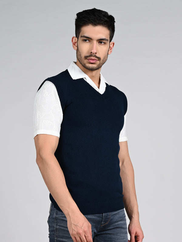 Killer Men V Neck Sleeveless Navy Sweaters