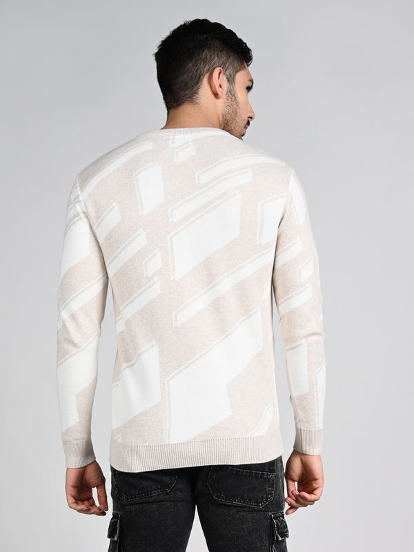 Killer Men Round Neck Khaki Sweaters