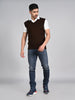 Killer Men V Neck Sleeveless Brown Sweaters