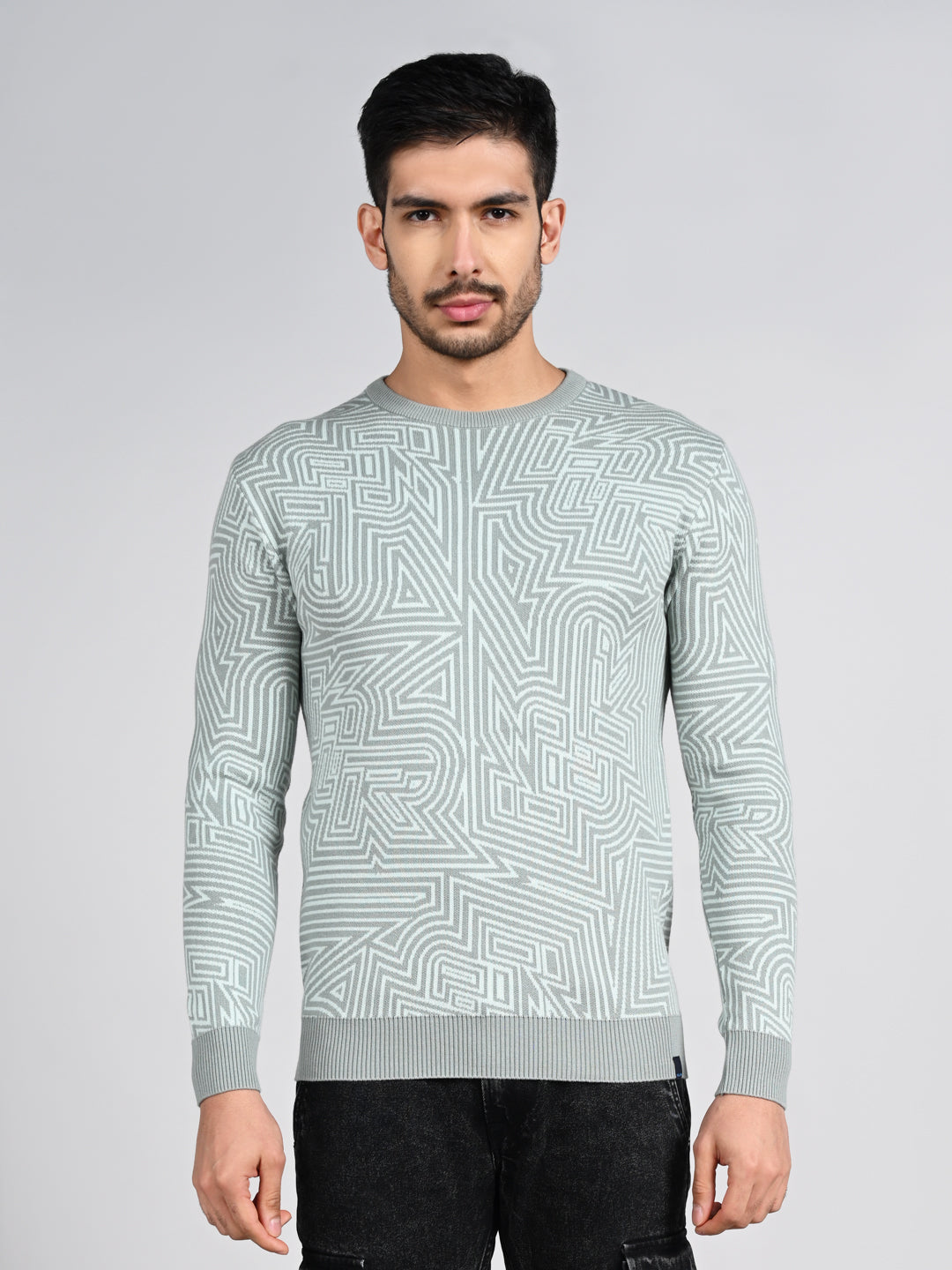 Killer Men Round Neck Green Sweaters