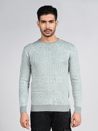Killer Men Round Neck Green Sweaters