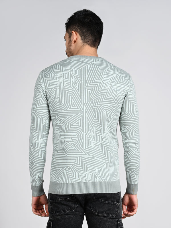 Killer Men Round Neck Green Sweaters