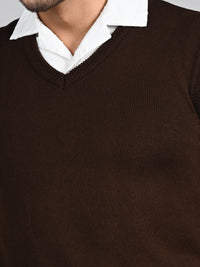 Killer Men V Neck Sleeveless Brown Sweaters