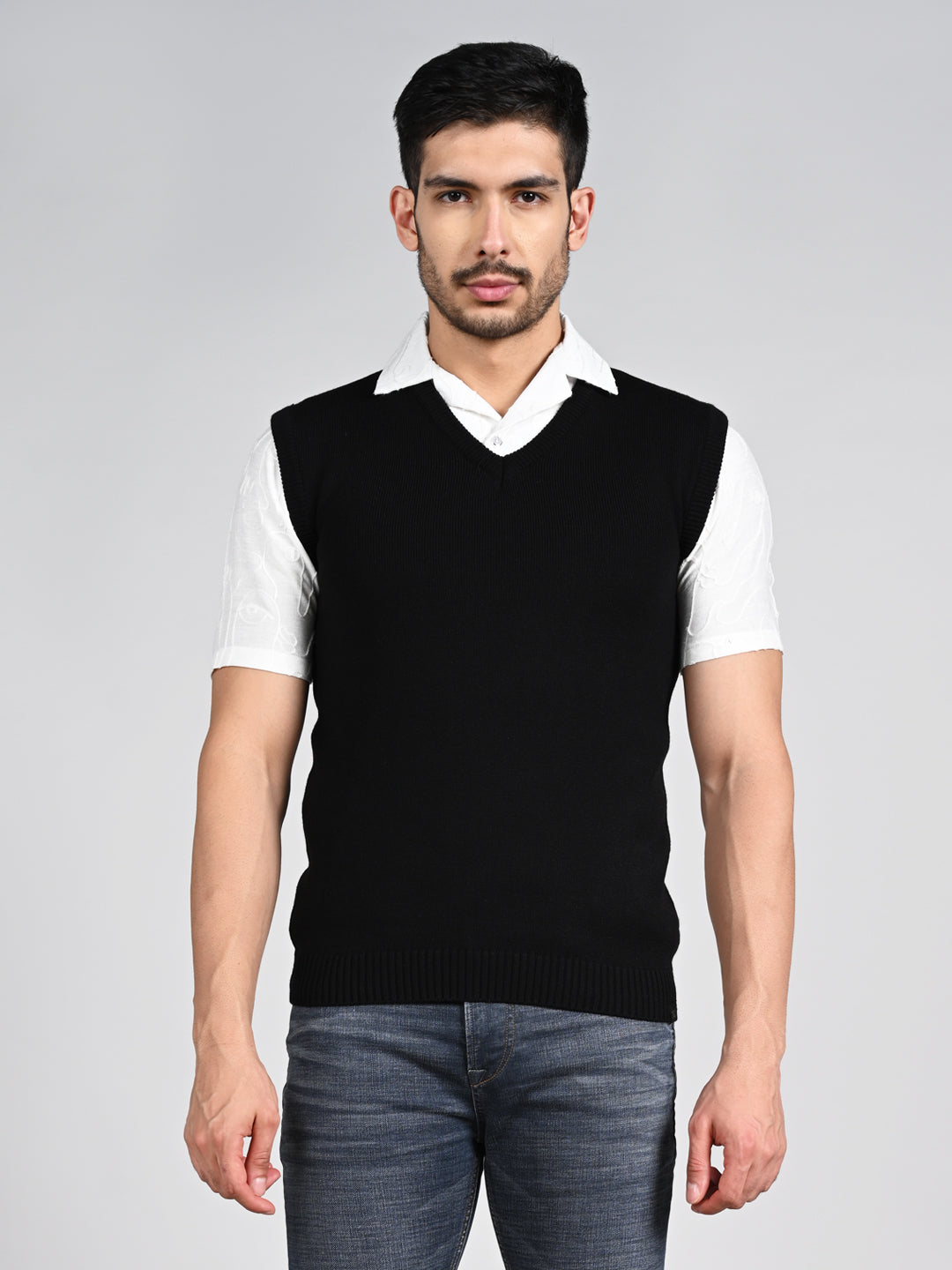 Killer Men V Neck Sleeveless Black Sweaters