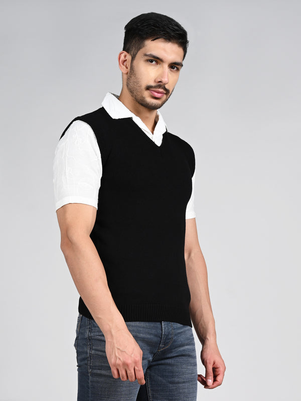 Killer Men V Neck Sleeveless Black Sweaters