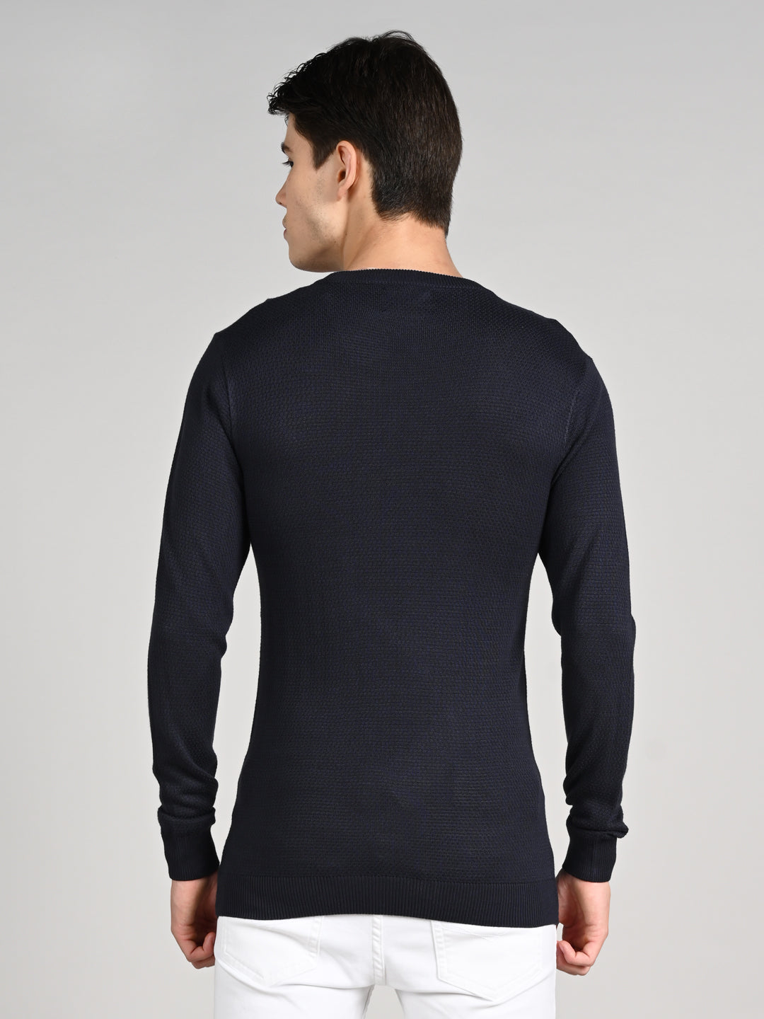 Killer Men Round Neck Blue Sweaters