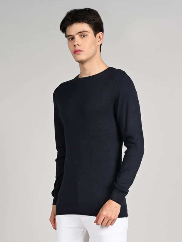 Killer Men Round Neck Blue Sweaters