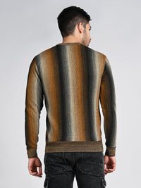 Killer Men Round Neck Brown Sweaters