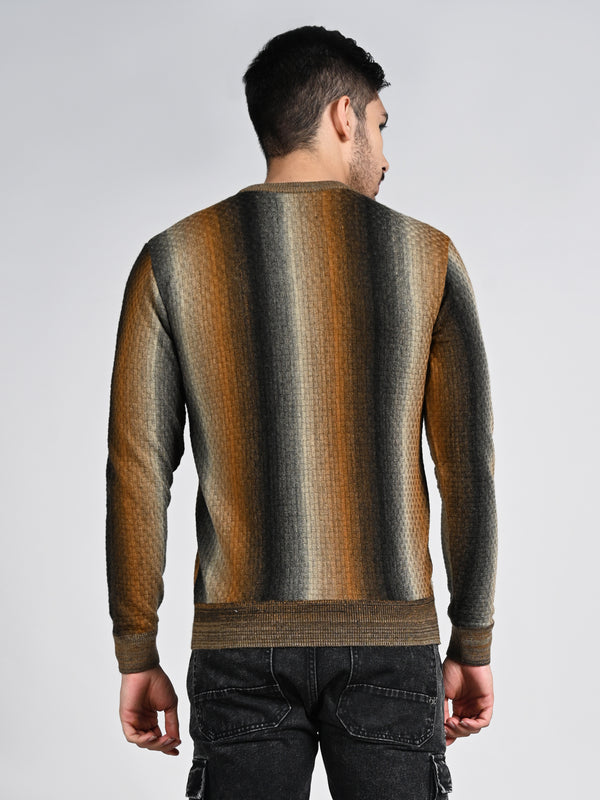 Killer Men Round Neck Brown Sweaters