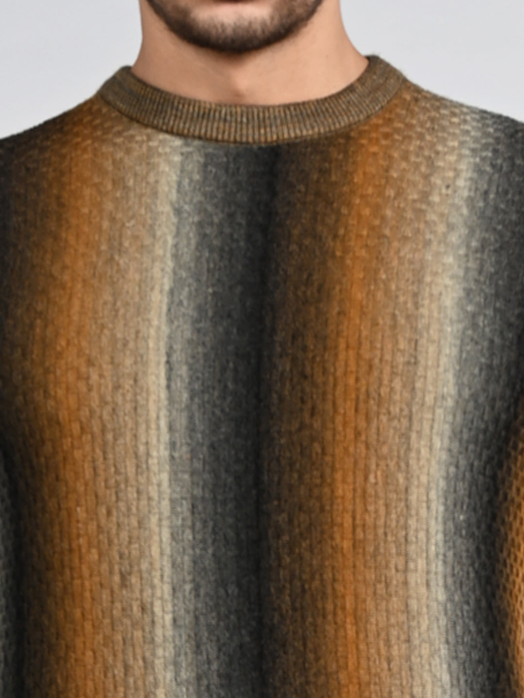 Killer Men Round Neck Brown Sweaters