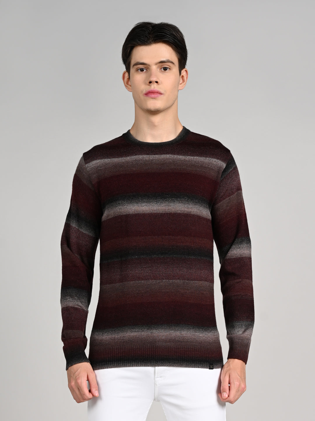 Killer Men Round Neck Wine Sweaters