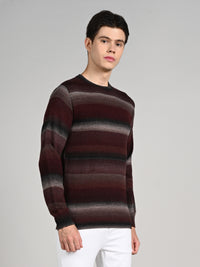 Killer Men Round Neck Wine Sweaters